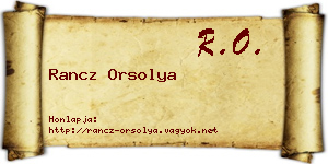 Rancz Orsolya névjegykártya